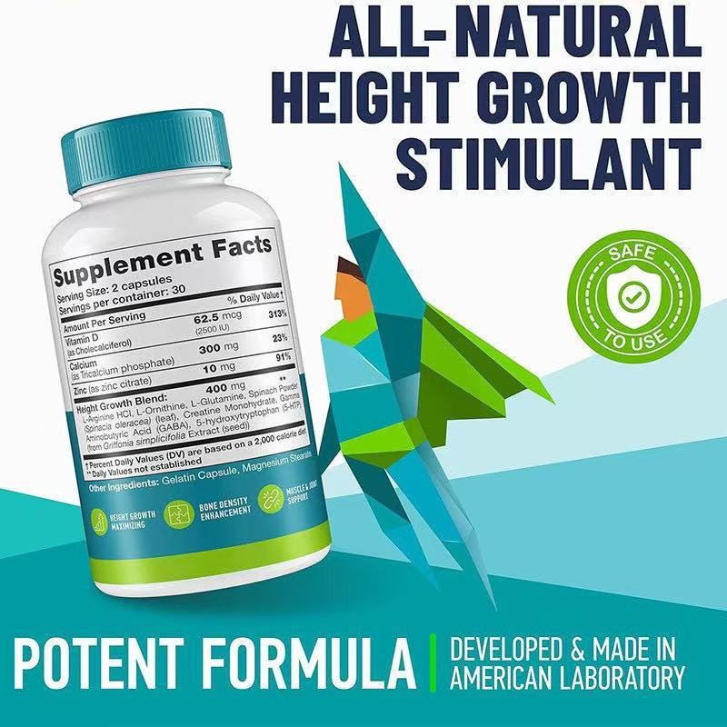 Height Growth Maximizer Supplements - 60 Capsules