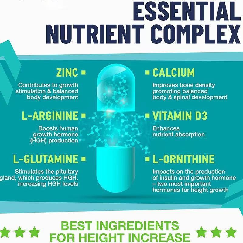 Height Growth Maximizer Supplements - 60 Capsules